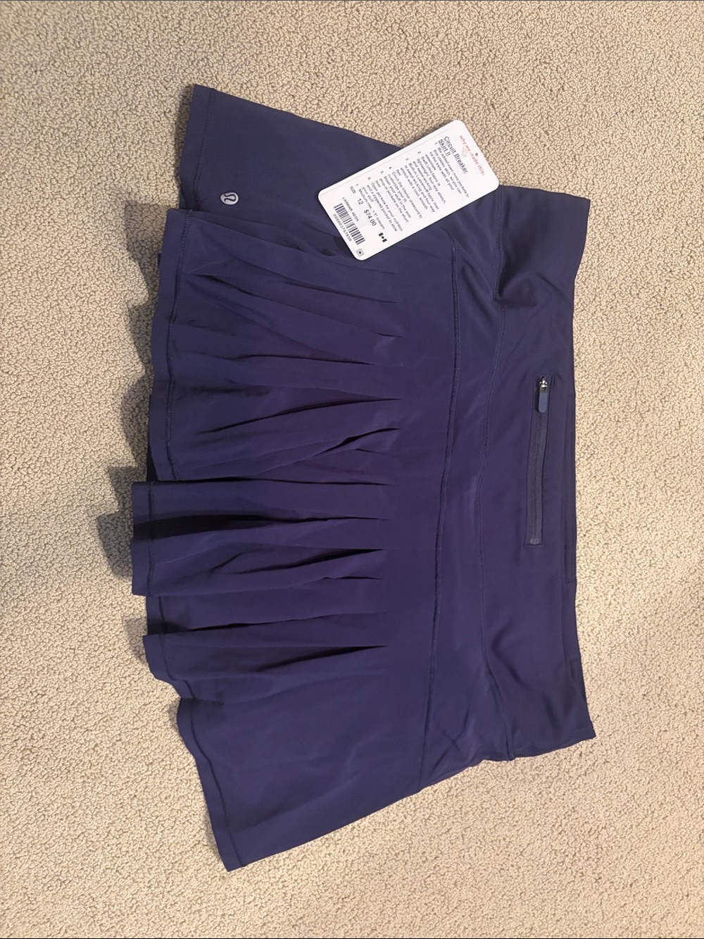 lululemon athletica circuit breaker II Athletic skirt with Zipper Pocket, Aeon